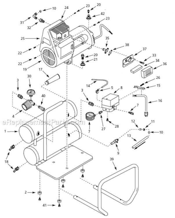 Page A Diagram and Parts List for WL505807  Campbell Hausfeld Compressor